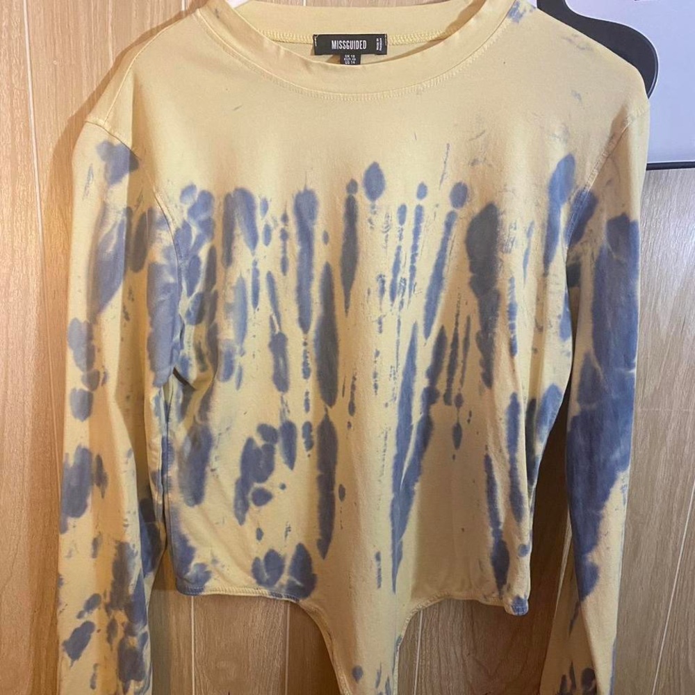 missguided plus tie dye long sleeve body suit | women’s xl / 14